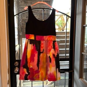 Like new tank dress with defined waist + colorful skirt.